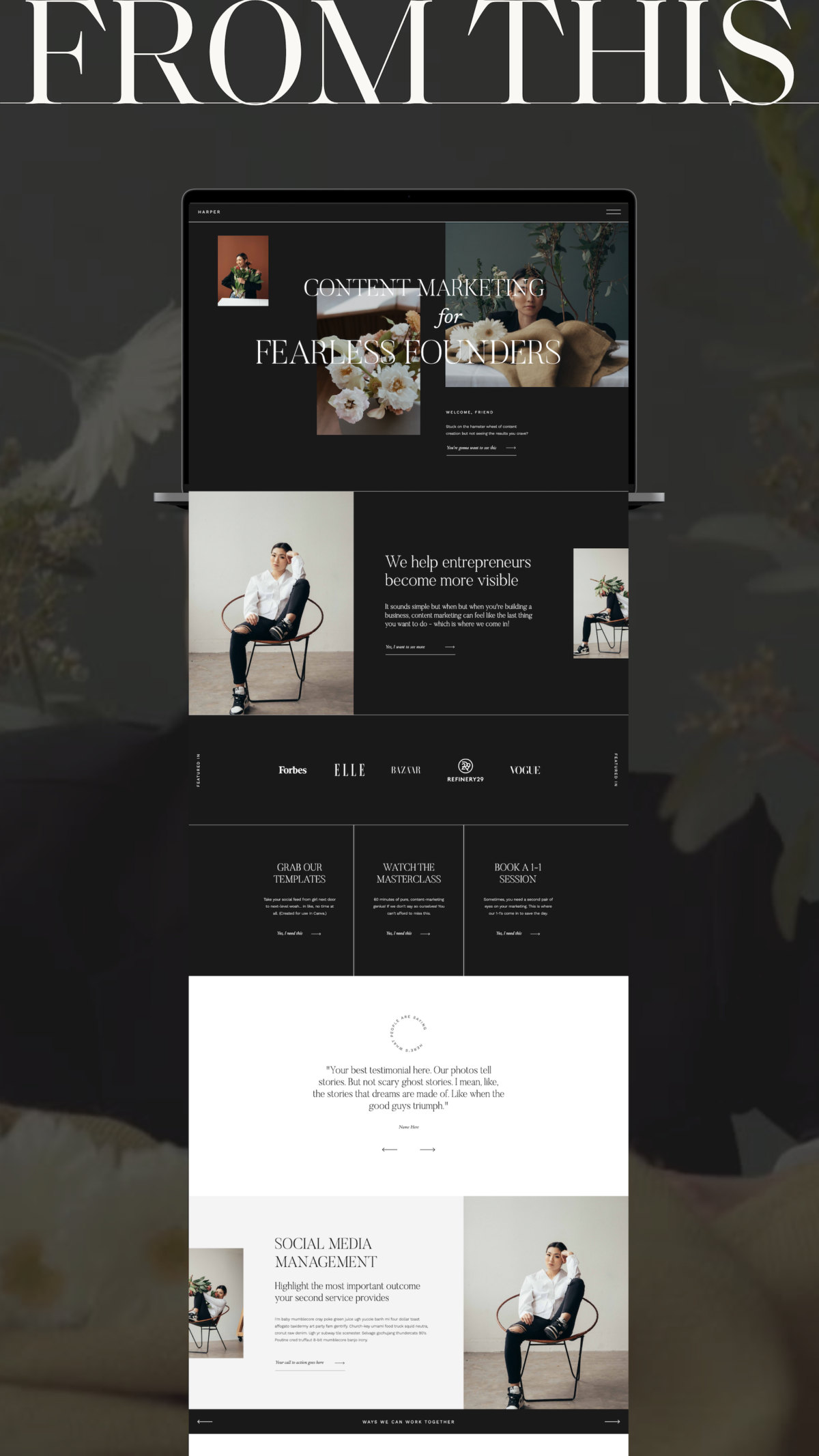 Harper Showit website template Made By Rove